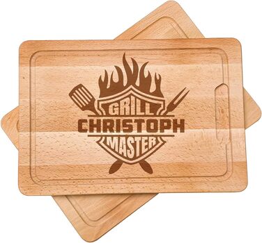 Cutting board with engraving, personalized from high-quality beechwood - grilling accessories, men's gift - Father's Day gift - grilling accessories as gifts for men - gifts for grillers
