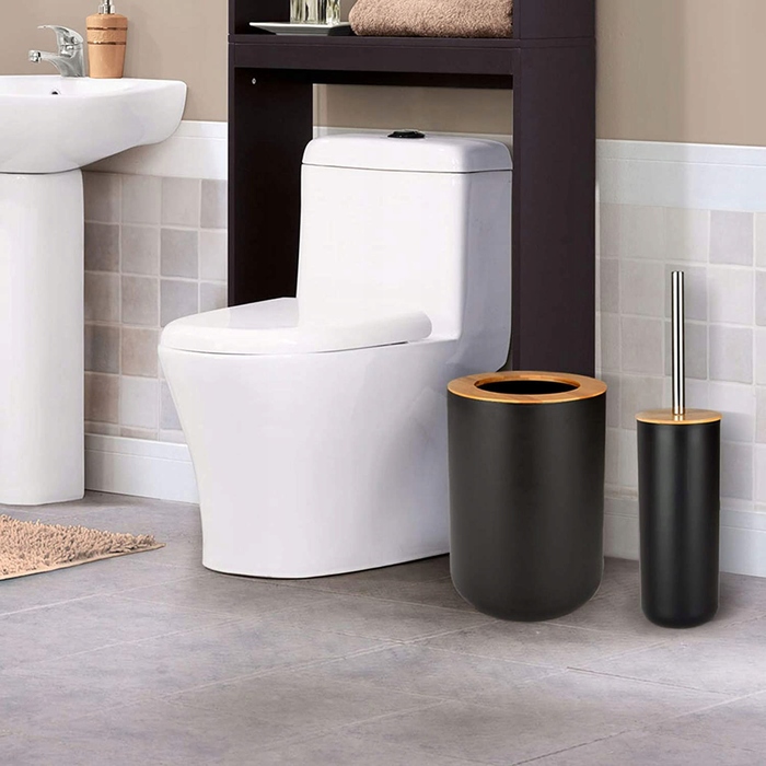 Елегантний набір для ванної кімнати 6в1: дозатор для мила та тримач для паперу, чорний