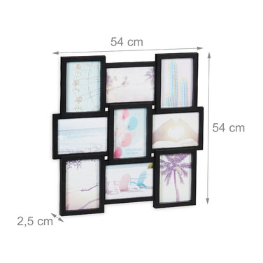 Relaxdays Photo Collage Frame - Holds 9 Pictures