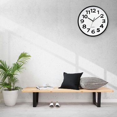 Plumeet 40.6cm Extra Large Wall Clock, Silent Non-Ticking Quartz Decorative Clocks, Modern Style Good for Living Room, Kitchen, Living Room, Bedroom, Office, Large 3D Number Display, (White) (25 cm, Ivory)