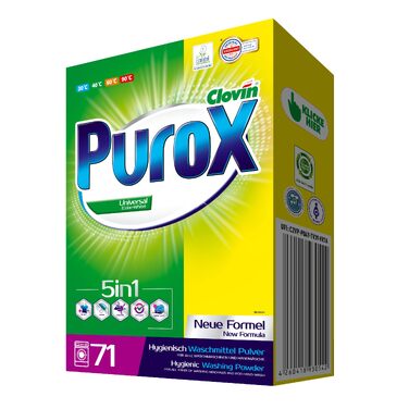 Універсальний пральний порошок PUROX для всіх видів тканин, 5 кг (71 прання)