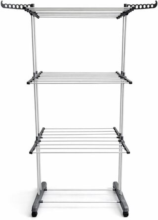 Стійка для білизни з 3 рівнів, складна, для дому та вулиці, легка, економна, кутова, зберігання одягу