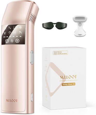 Пристрій для епіляції IPL, 25 Дж, лазерне видалення волосся для жінок та чоловіків, безболісна технологія охолодження сапфіром, довготривалий ефект для зони бікіні, ніг, пахв, тіла, колір: шампань-золото