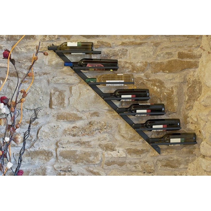 DanDiBo Bottle Holder Wine Rack Diagon 100cm Metal Bottle Stand Wall Shelf Bar (Right-hand version)
