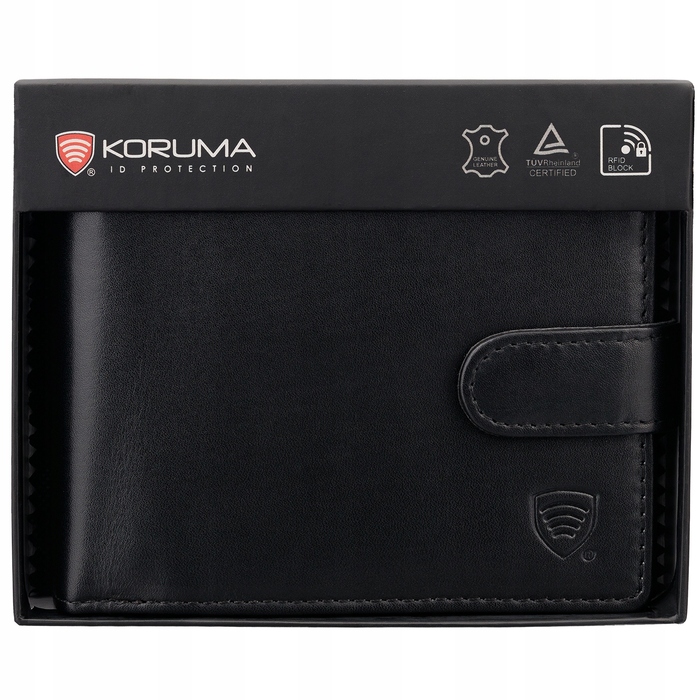 Чоловічий шкіряний гаманець Koruma Smart з RFID-захистом для карт та монет