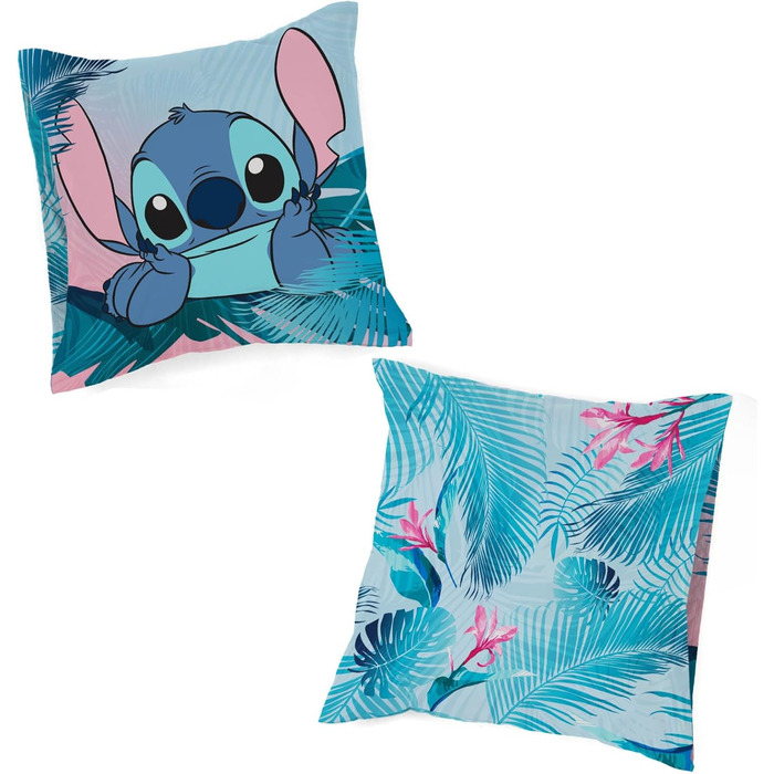 Комплект постільної білизни Jay Franco Disney Lilo & Stitch з квітами для однієї людини – дитяча постільна білизна, включає наволочку 80x80 см, бавовняна постільна білизна, що підходить для прання в машині, багатобарвна Lilo & Stitch 135x200/80x80 (2 штук