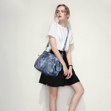 Сумка жіноча AngelKiss через плече, водонепроникна PU шкіра, блакитна - багатофункціональна сумка-месенджер