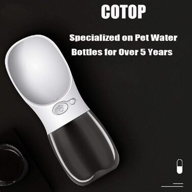 Водяна пляшка для собак на прогулянці, портативна, BPA-free, 350 мл, біла