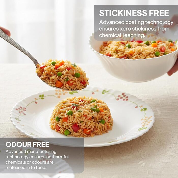 Cello Opalware Dazzle Серія Secret Garden: Набір посуду на 35 позицій | Столовий сервіс з опалу | Білий посуд для 6 осіб