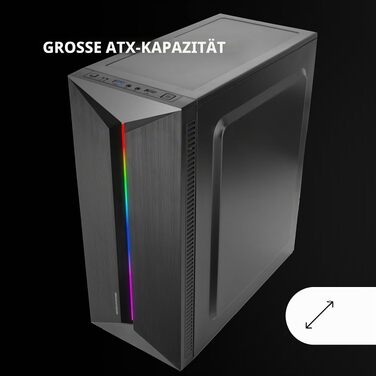 Ігровий корпус Mars Gaming MC-Blaze ATX Mid-Tower, RGB підсвітка, 80мм FRGB вентилятор, бічне вікно, чорний