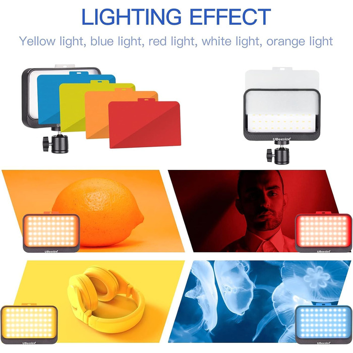 LED відеосвітло UBeesize 2 шт. з регульованим штативом та фільтрами для відеоконференцій, стрімінгу та YouTube