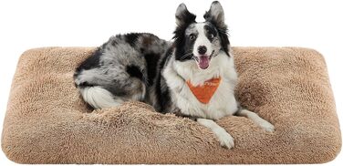 Ліжко для собак Feandrea, м'який килимок для собак, плюшевий килимок, 65 x 45 см, м'яка підкладка, можна прати в пральній машині, багатофункціональне, Ombré Grey PGW200G01 Ombré Grey (122 x 74 x 10 см, верблюжий колір)