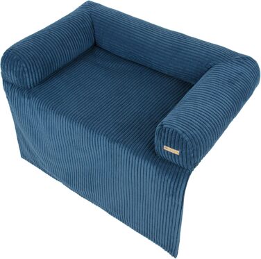 Ліжко для собак Velinda: м'яке диван-ліжко, захист дивану від бруду, темно-синій (Cord)