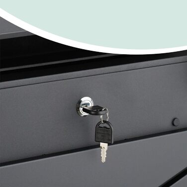 Поштовий ящик Relaxdays з газетницею, антрацит, 37x37x11 см, DIN C4, вологостійкий, 4 ключі