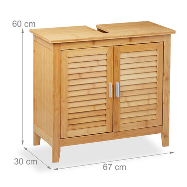 Relaxdays Bamboo Bathroom Vanity Cabinet