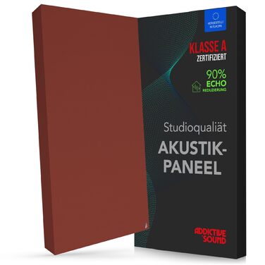 Акустична панель Addictive Sound Schallabsorber Wand Premium для стін та стелі, звукопоглинаюча панель класу A, 100x50x11 см, колір бордовий (Burgundy)