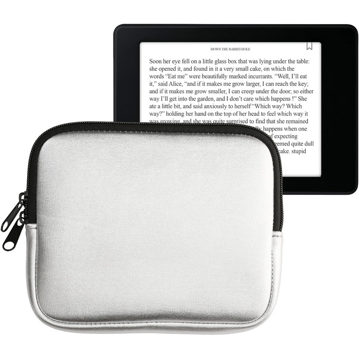 Чохол для eReader kwmobile - Неопренова сумка-чохол, захисний чохол - 17 x 12 x 2 см, внутрішні розміри 6' eReader (6,8-7' eReader, сріблястий)