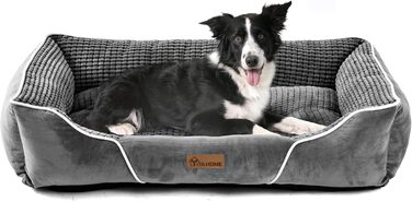 YITAHOME Dog Bed for Medium to Small Dogs, Dog Cushion, Dog Beds, 64x53cm, Non-Slip Base Dog Sofa, grey (76x61x23cm(L x W x H))