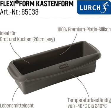 Форма для випікання хліба Lurch FlexiForm, набір 2 шт, платиновий силікон, 100% BPA-free, 20x6 см, чорна