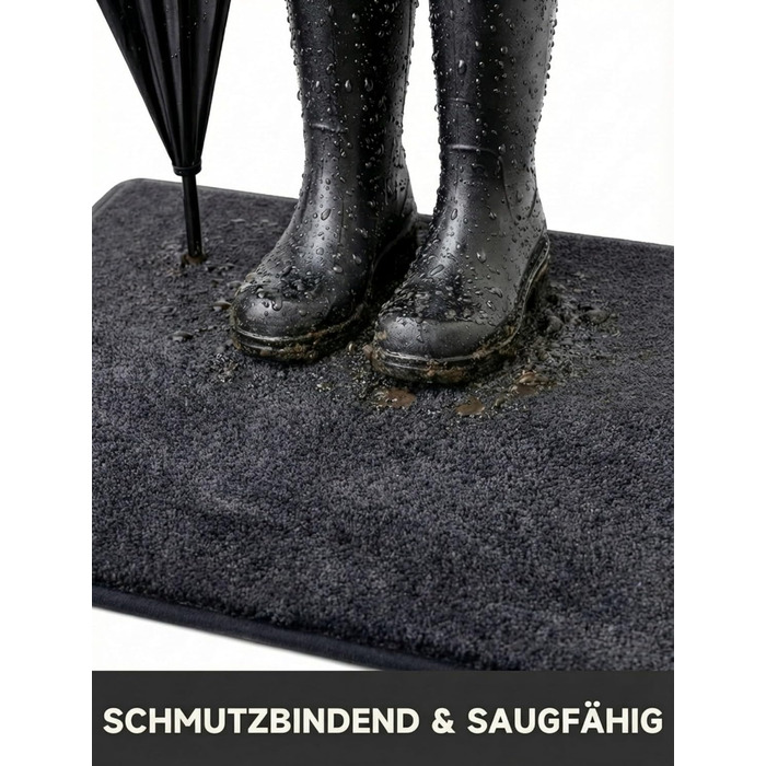 При স্বাগতний килимок 50x80 см з мікрофібри, протиковзний вологопоглинаючий килим для дому, кухні та ванної кімнати, сірий