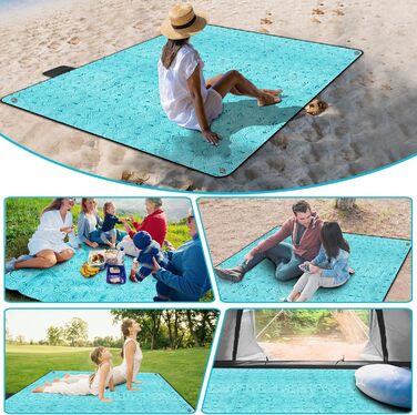 Водонепроникний плед для пікніка Gucass 200x200 см - Плед для пляжу, кемпінгу, BBQ, пікніка