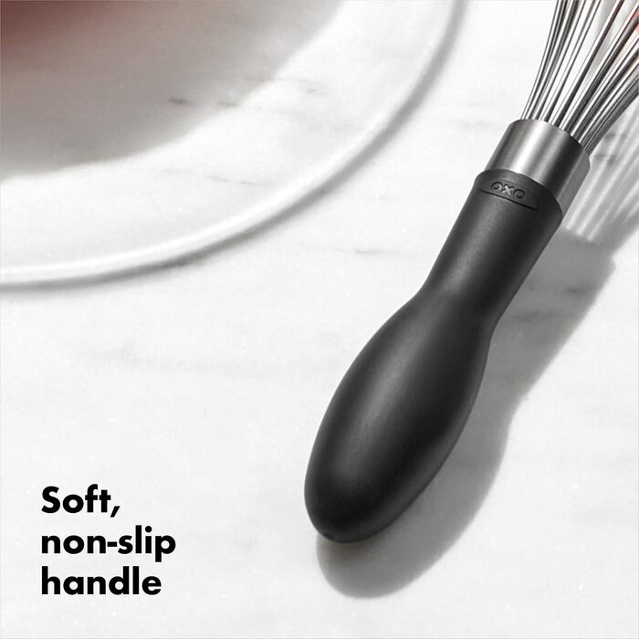 OXO Good Grips Віночок з нержавіючої сталі, 23 см, чорний – інноваційна м'яка ручка