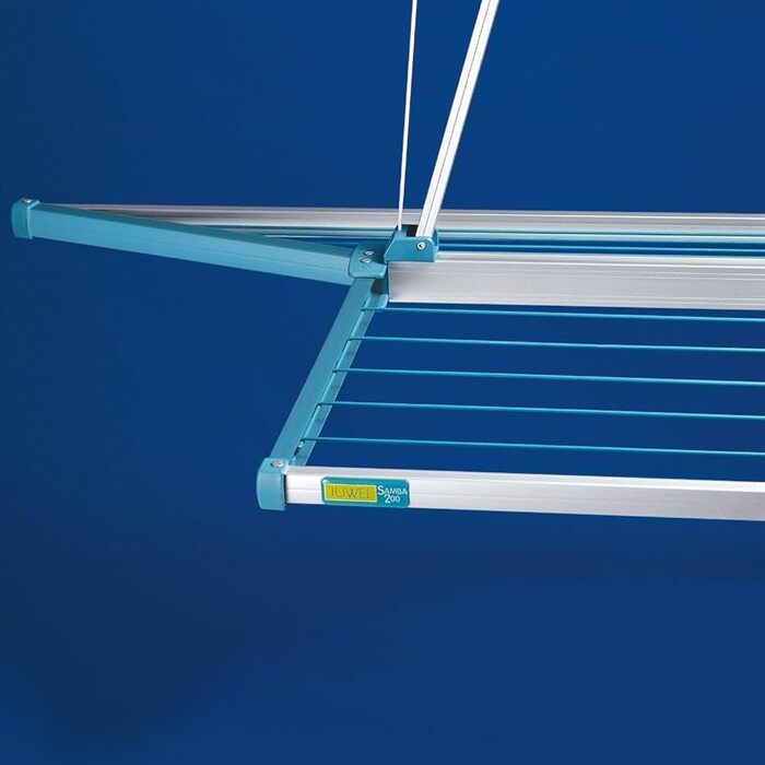 Сушарка для білизни на стелю JUWEL Samba 200 (13,7 м сушки, для великих речей/постільної білизни, регулювання висоти до 120 см)