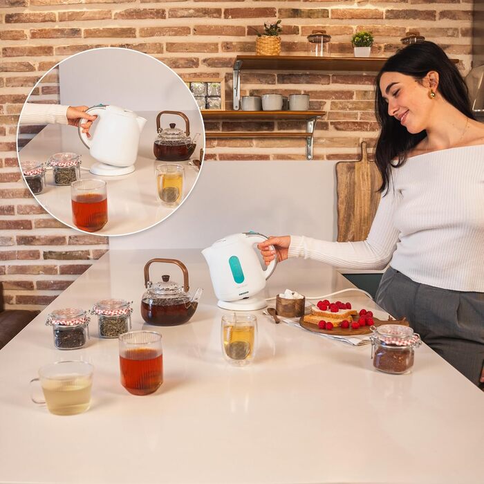 Електричний чайник Cecotec Thermosense 140 White, 1 л, 2200 Вт, з антикальковим фільтром, без BPA