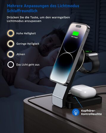 3-в-1 Станція Бездротової Зарядки: iPhone, Apple Watch, AirPods (Біла/Чорна)