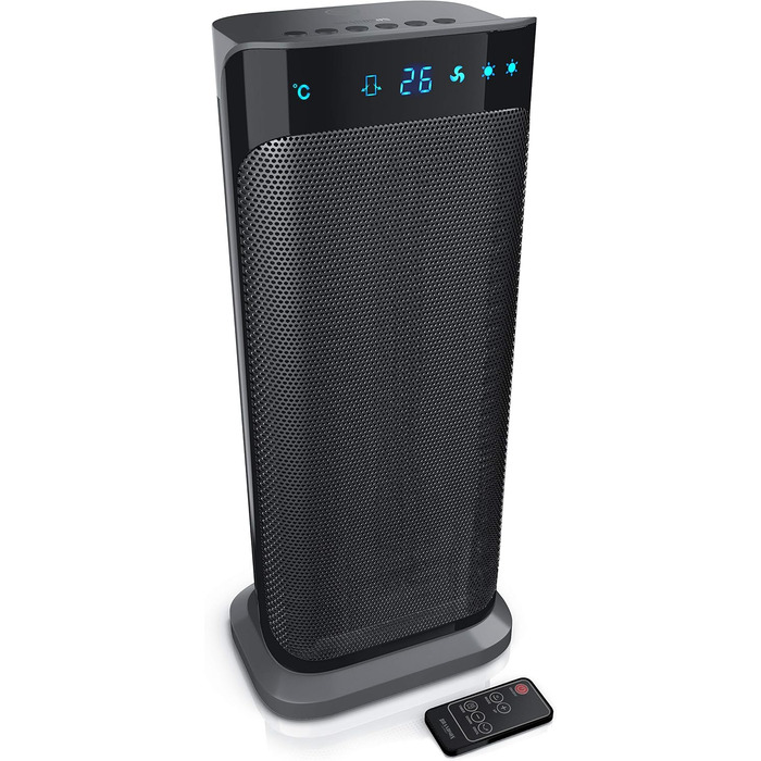 Керамічний обігрівач Brandson 2000W, тихий, енергоощадний, з дистанційним керуванням, холодний режим, 2 потужності, осциляція, для офісу, вітальні, спальні, чорний