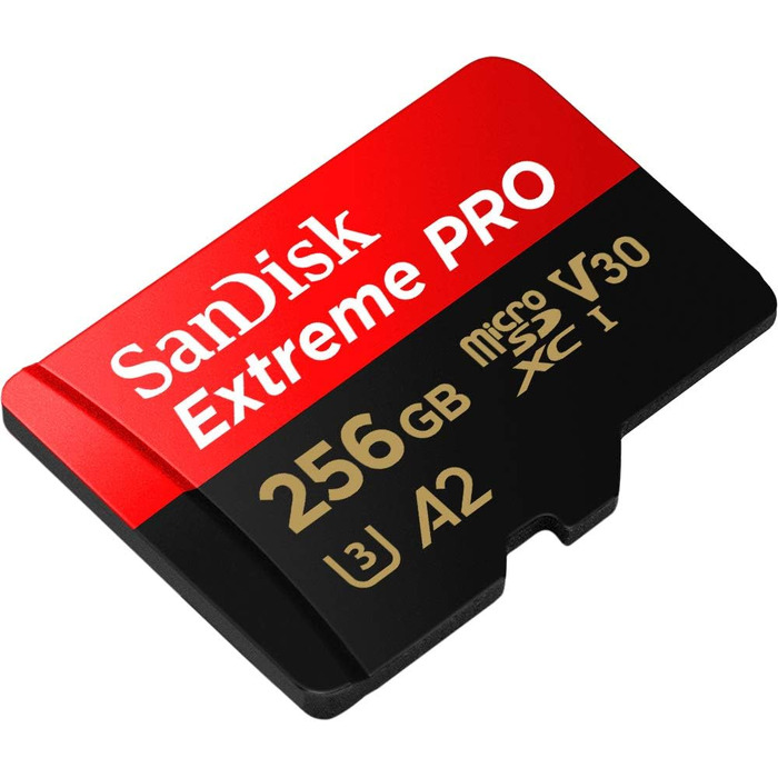 Карта пам'яті microSDXC SanDisk Extreme PRO 256 GB UHS-I U3 V30 A2 (200 MB/s) з адаптером та RescuePRO Deluxe для смартфонів, дронів та екшн-камер