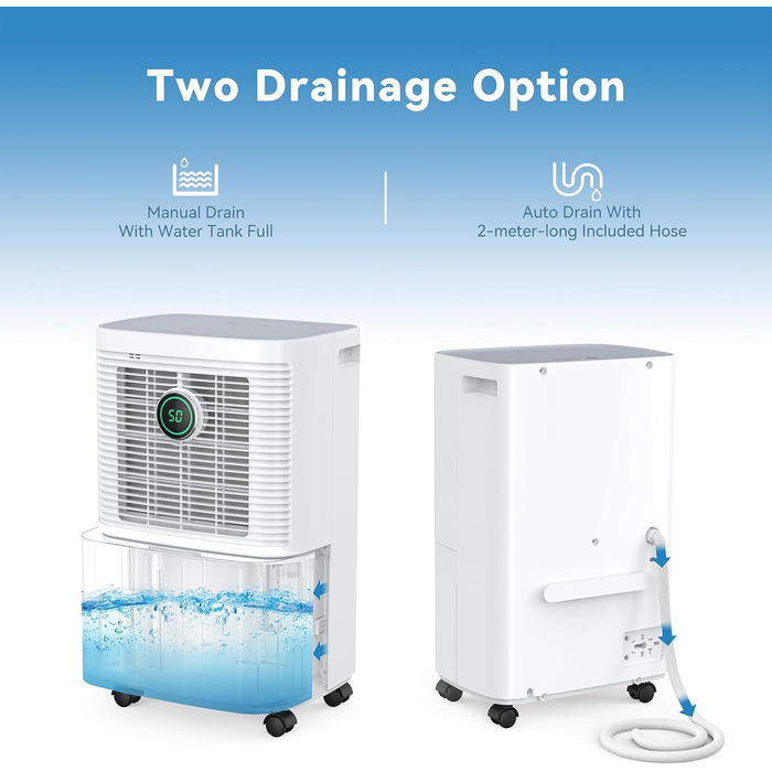 Invito Dehumidifier Electric 12L/24h with Digital Humidity Display, 24H Timer, Continuous Drainage, Room Dehumidifier, Laundry Drying, Suitable for Apartments/Basements