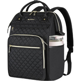 Жіночий рюкзак EMPSIGN з відділенням для ноутбука 17 дюймів. Стильний рюкзак для роботи, навчання та подорожей, чорного кольору.