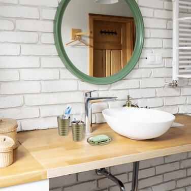 Relaxdays 5-Piece Bathroom Set Stainless Steel Gold
