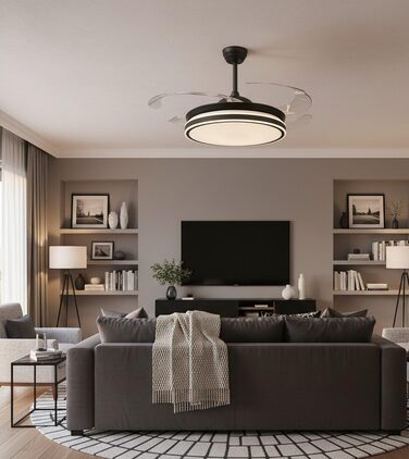 Вентилятор стельовий BEL AIR HOME Asgard 108 см з LED підсвіткою, пультом, DC-мотор, білий
