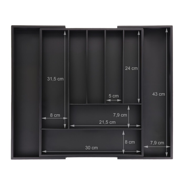 Relaxdays Extendable Bamboo Cutlery Box