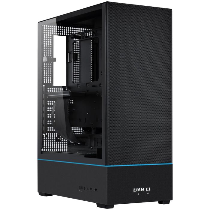Корпус для ПК Lian Li SUP-01X, трикамерна система охолодження, підтримка GPU до 400мм та радіаторів 360мм, 3 вентилятори 120мм, загартоване скло, чорний