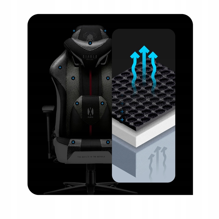 Ігрове крісло Diablo Chairs X-Player 2.0, розмір Normal, тканина, чорне