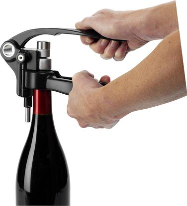 Le Creuset Professional Corkscrew Set with Matching Capsule Cutter, Wine Cork Removal, Black/Silver, Metal, LM250, 49005000000700