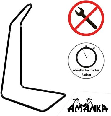 AMANKA Kids Hanging Chair Frame Black, 100x80x160 cm, 50kg, Metal, Hammock