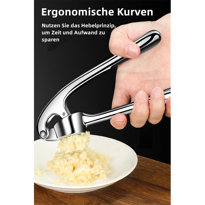 Прес для часнику, кухонний інструмент з зручною ручкою – Ефективний інструмент для отримання часникової пасти – Легко миється Garlic Press