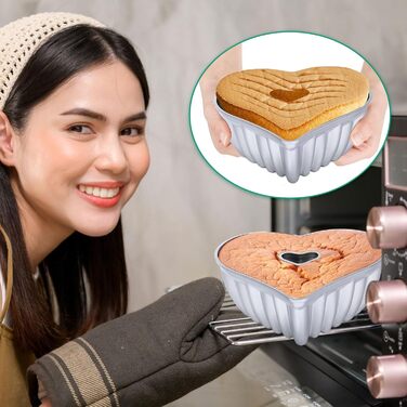 Форми для випічки Layhit 2 шт. Серцеподібні форми для тортів, 25.4 см, алюміній, антипригарне покриття, для свят та сімейних посиденьок
