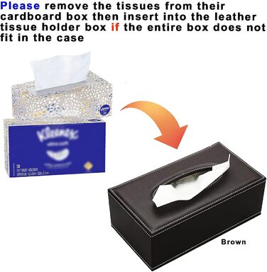KINGFOM™ Rectangular Leather Cosmetic Tissue Box for Home/Office/Car (Black)