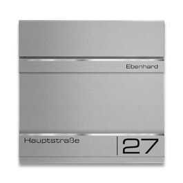 Поштова скринька Metzler Anthrazit RAL 7016 з газетницею та номером будинку, гравіювання імені лазером - сучасний вуличний поштовий ящик з табличкою, водонепроникний та стійкий до іржі | Модель Hermann (Ral9007 Graualuminium)