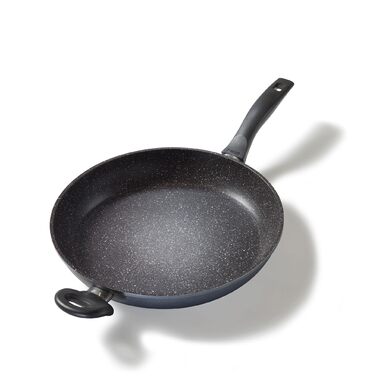 Сковорода STONELINE 16 см з антипригарним покриттям (камінь), для індукційних плит, алюмінієва, чорна