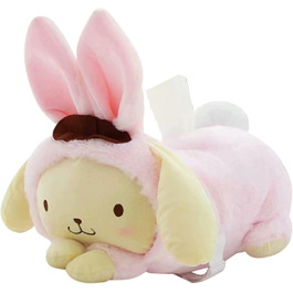 Roffatide Anime Pompom Purin Tissue Box Cartoon Plush Doll Tissue Cover Creative Paper Holder Serviette Box Paper Storage for Auto Home Bathroom