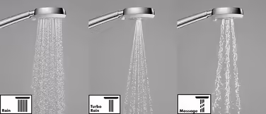 hansgrohe Crometta 100 Showerhead, 3 Spray Patterns, White/Chrome