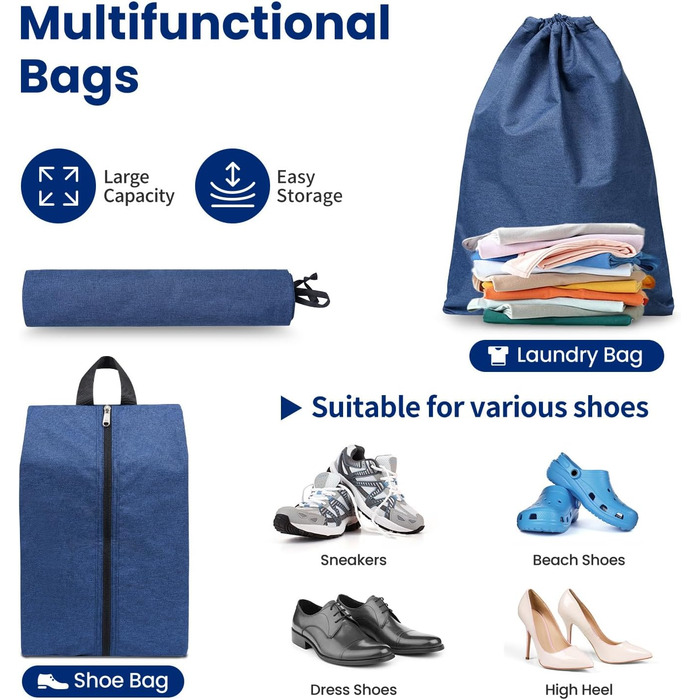 Набір кубиків-органайзерів для подорожей Prezon (4 шт., блакитно-зелений)