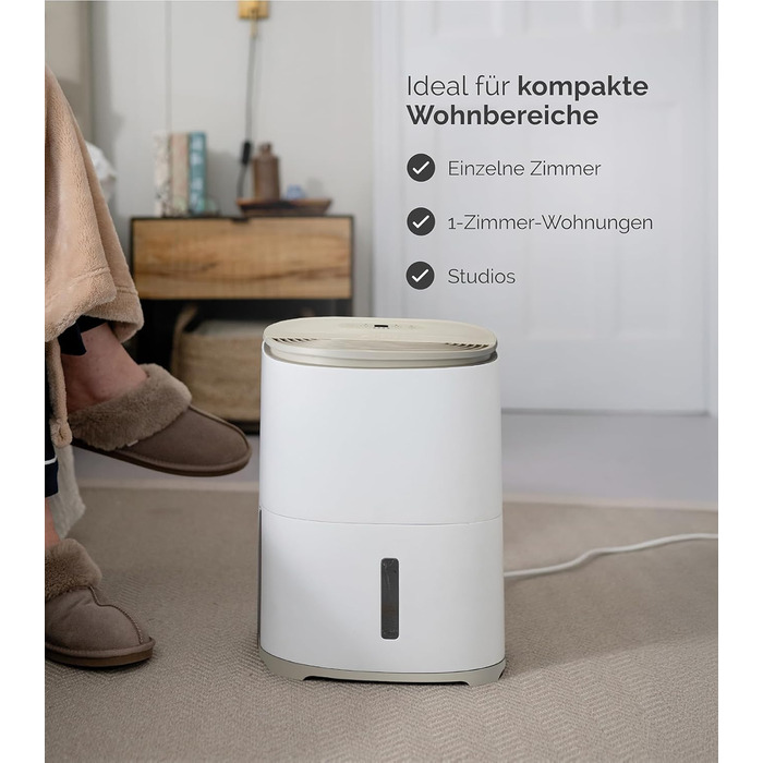 Зволожувач повітря MeacoDry Arete One 6L з очищувачем повітря | Компактний, тихий (32 dB), для спалень, невеликих приміщень та квартир | Фільтр HEPA H13 | Об'єм бака 1.8L