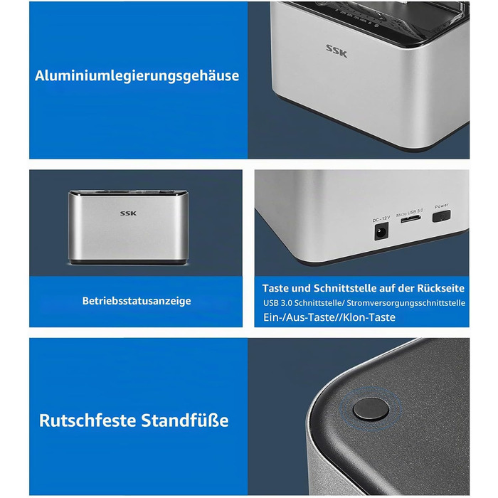 Док-станція SSK для HDD/SSD накопичувачів 2.5